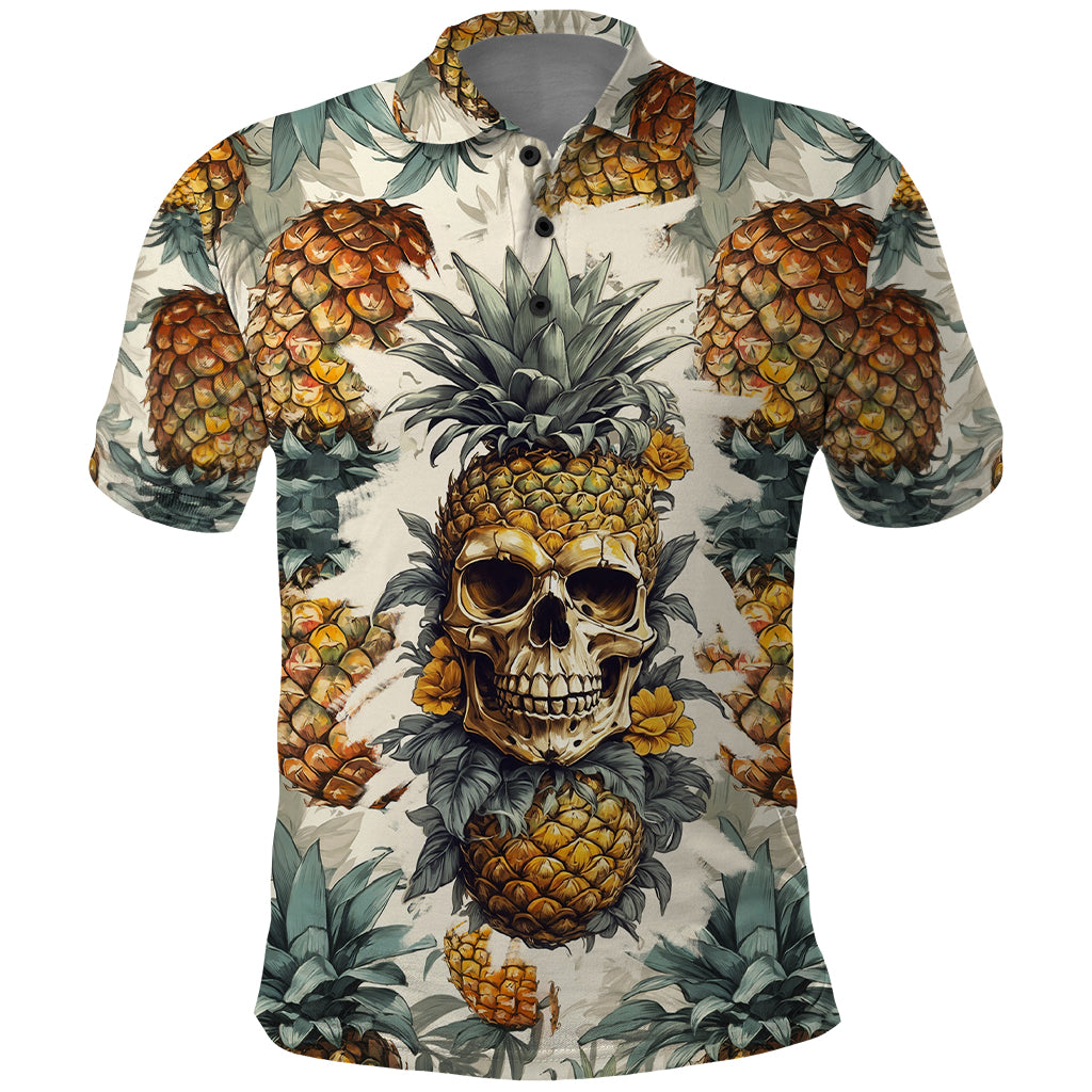 Pineapple Skull Polo Shirt Summer Paradise TS04 - Polynesian Pride