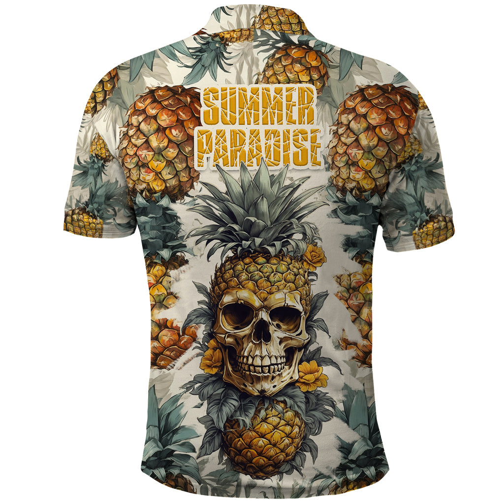 Pineapple Skull Polo Shirt Summer Paradise TS04 Multicolor - Polynesian Pride
