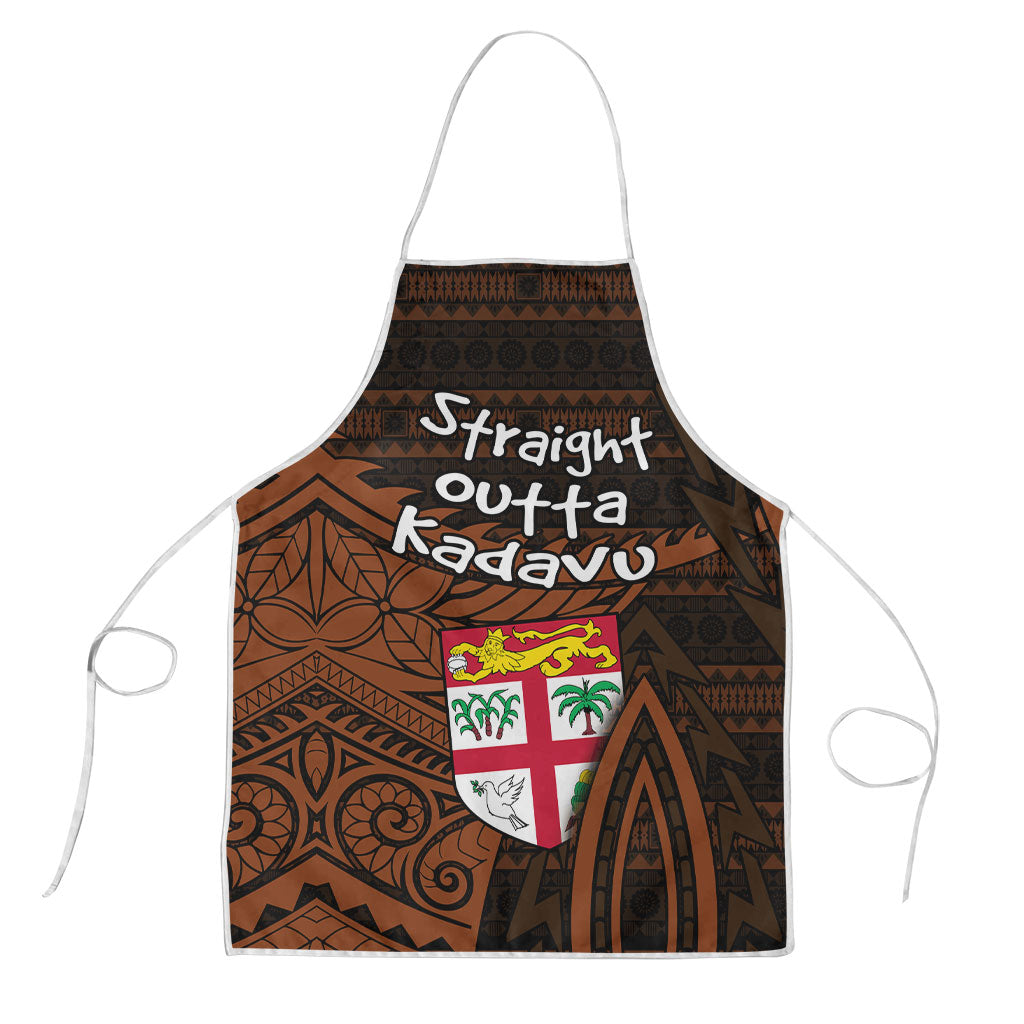 Straight Outta Kadavu Fiji Apron Tribal Polynesian Tattoo Coat Of Arms Flag