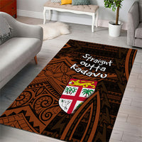 Straight Outta Kadavu Fiji Area Rug Tribal Polynesian Tattoo Coat Of Arms Flag