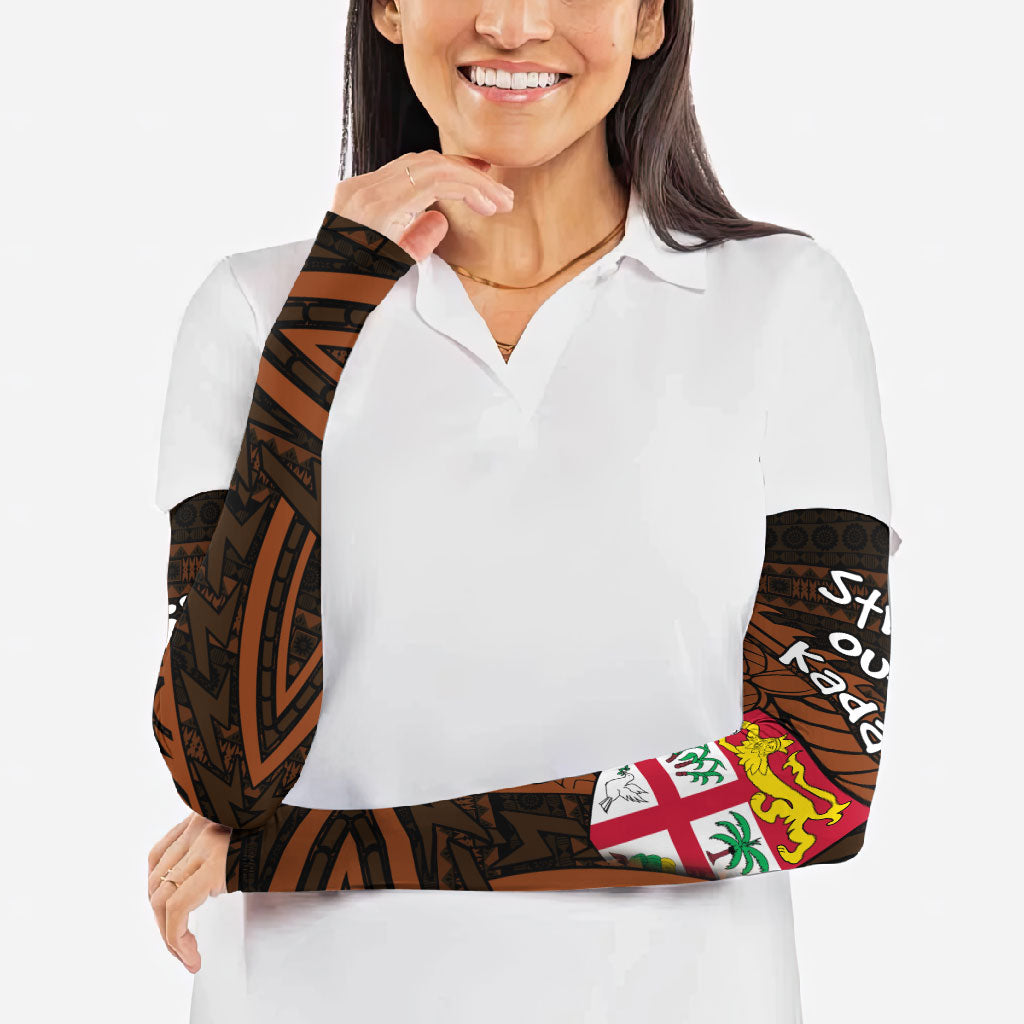 Straight Outta Kadavu Fiji Arm Sleeves Tribal Polynesian Tattoo Coat Of Arms Flag
