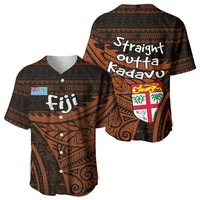 Straight Outta Kadavu Fiji Baseball Jersey Tribal Polynesian Tattoo Coat Of Arms Flag