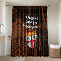Straight Outta Kadavu Fiji Bathroom Set Tribal Polynesian Tattoo Coat Of Arms Flag