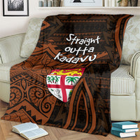 Straight Outta Kadavu Fiji Blanket Tribal Polynesian Tattoo Coat Of Arms Flag