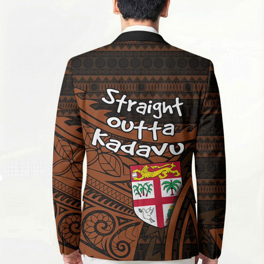Straight Outta Kadavu Fiji Blazer Tribal Polynesian Tattoo Coat Of Arms Flag