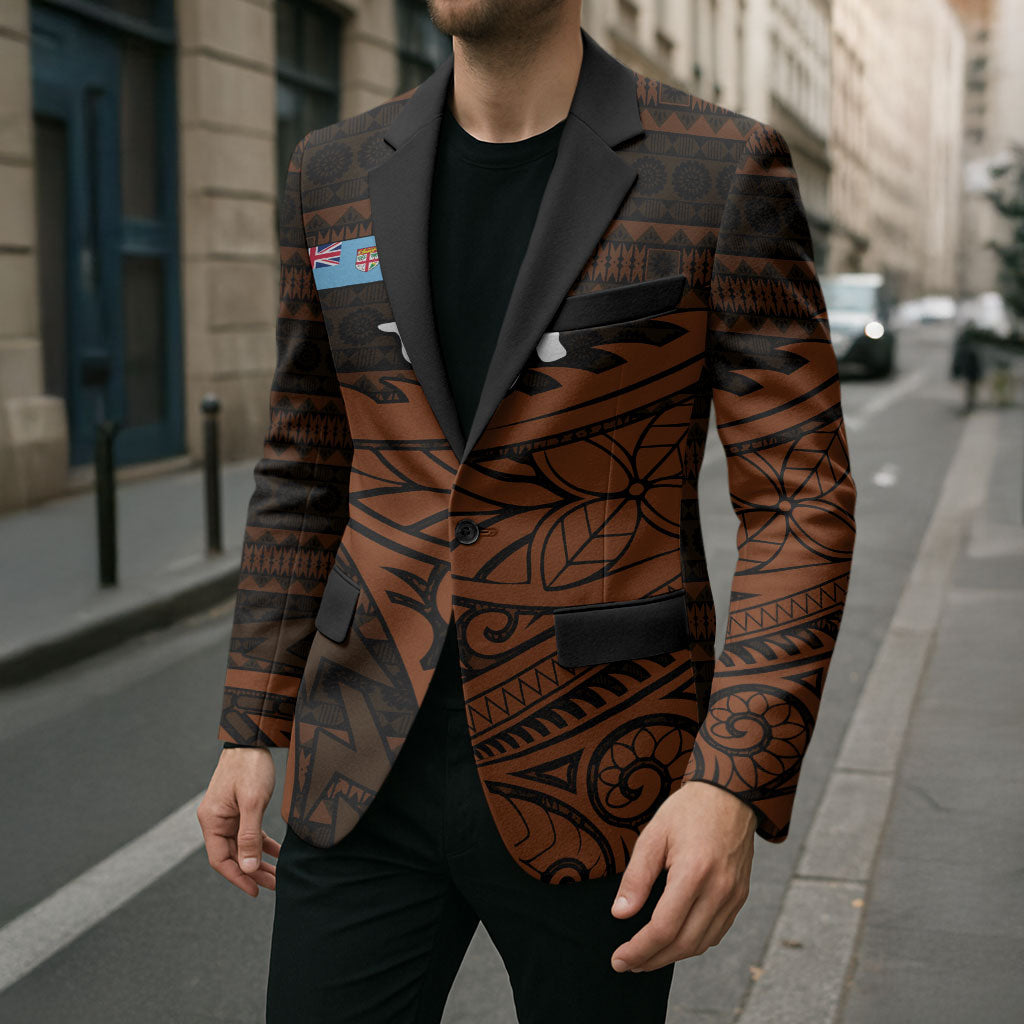 Straight Outta Kadavu Fiji Blazer Tribal Polynesian Tattoo Coat Of Arms Flag
