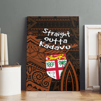 Straight Outta Kadavu Fiji Canvas Wall Art Tribal Polynesian Tattoo Coat Of Arms Flag