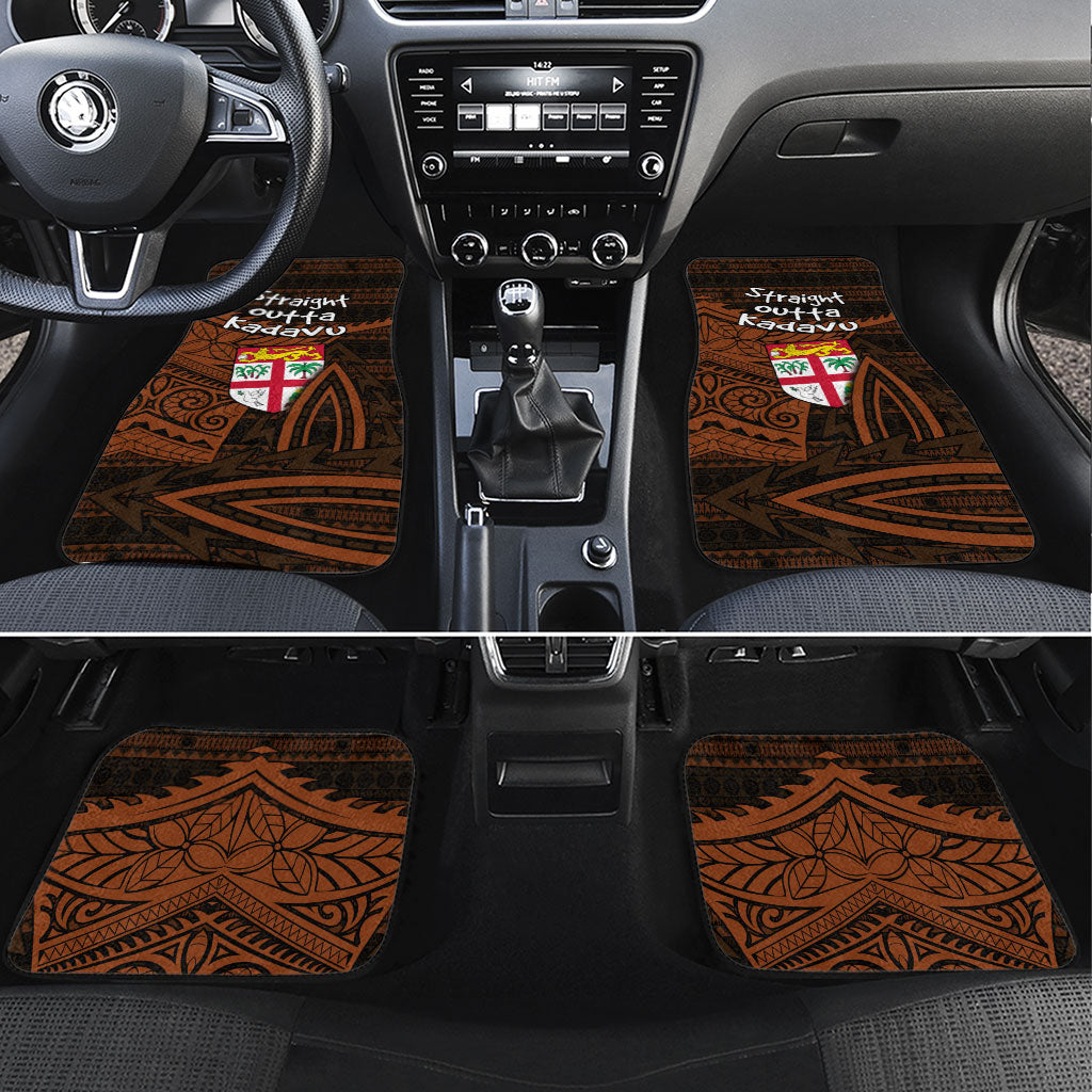 Straight Outta Kadavu Fiji Car Mats Tribal Polynesian Tattoo Coat Of Arms Flag
