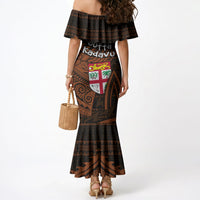 Straight Outta Kadavu Fiji Mermaid Dress Tribal Polynesian Tattoo Coat Of Arms Flag