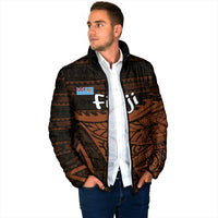 Straight Outta Kadavu Fiji Padded Jacket Tribal Polynesian Tattoo Coat Of Arms Flag