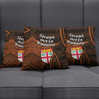 Straight Outta Kadavu Fiji Pillow Cover Tribal Polynesian Tattoo Coat Of Arms Flag