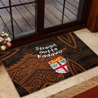 Straight Outta Kadavu Fiji Rubber Doormat Tribal Polynesian Tattoo Coat Of Arms Flag
