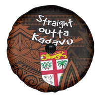 Straight Outta Kadavu Fiji Spare Tire Cover Tribal Polynesian Tattoo Coat Of Arms Flag