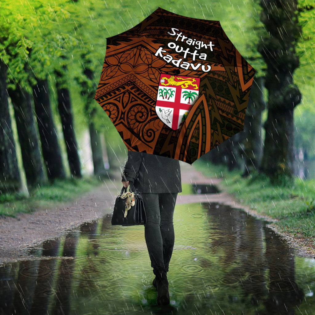 Straight Outta Kadavu Fiji Umbrella Tribal Polynesian Tattoo Coat Of Arms Flag