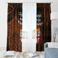 Straight Outta Kadavu Fiji Window Curtain Tribal Polynesian Tattoo Coat Of Arms Flag