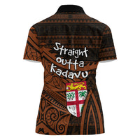 Straight Outta Kadavu Fiji Women Polo Shirt Tribal Polynesian Tattoo Coat Of Arms Flag