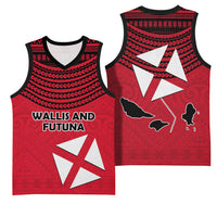 Wallis And Futuna Basketball Jersey Polynesian Tattoo Flag Map