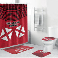 Wallis And Futuna Bathroom Set Polynesian Tattoo Flag Map