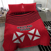 Wallis And Futuna Bedding Set Polynesian Tattoo Flag Map