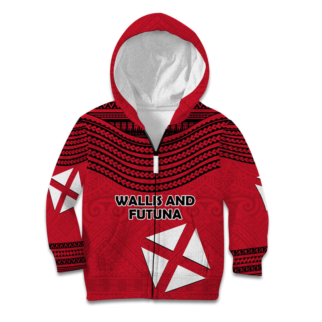 Wallis And Futuna Kid Hoodie Polynesian Tattoo Flag Map