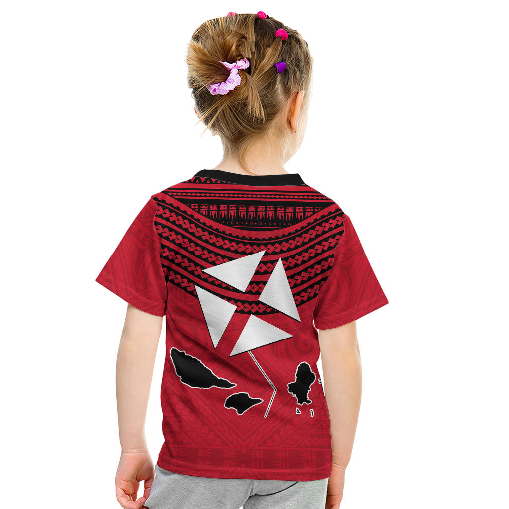 Wallis And Futuna Kid T Shirt Polynesian Tattoo Flag Map