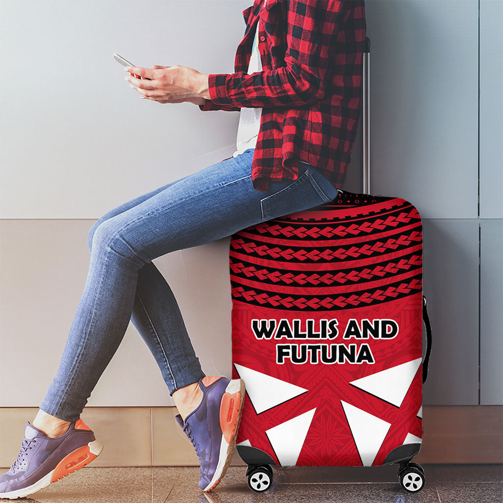 Wallis And Futuna Luggage Cover Polynesian Tattoo Flag Map