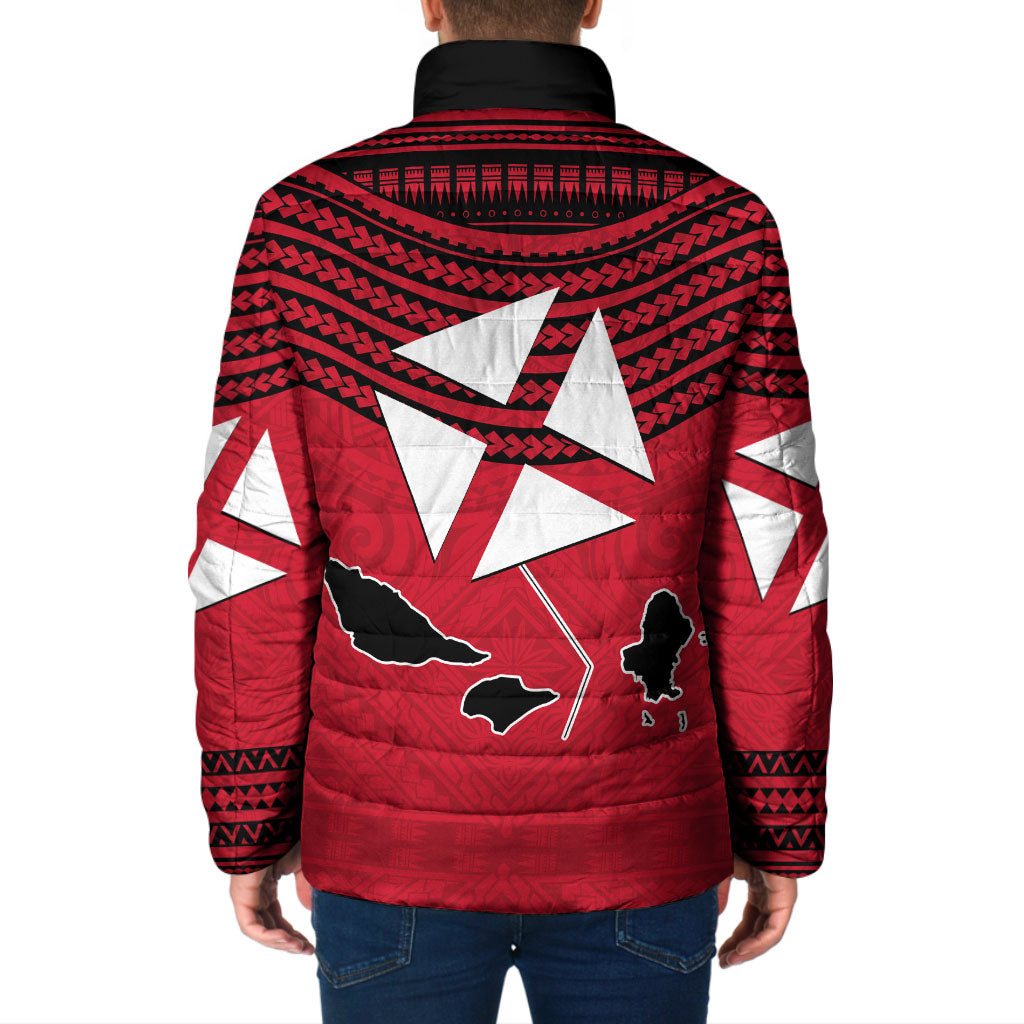 Wallis And Futuna Padded Jacket Polynesian Tattoo Flag Map