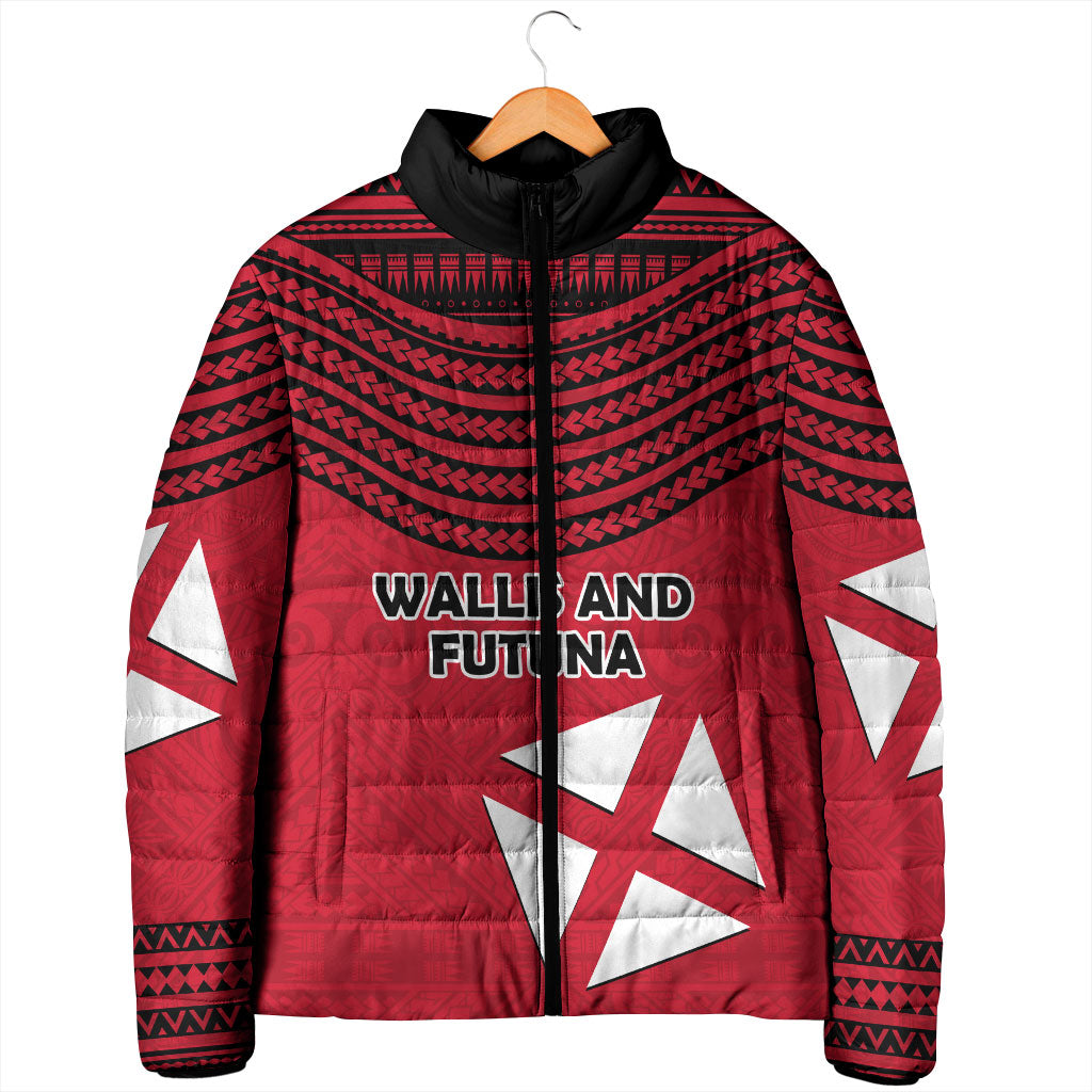 Wallis And Futuna Padded Jacket Polynesian Tattoo Flag Map