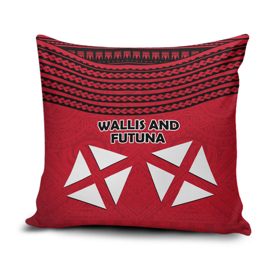 Wallis And Futuna Pillow Cover Polynesian Tattoo Flag Map