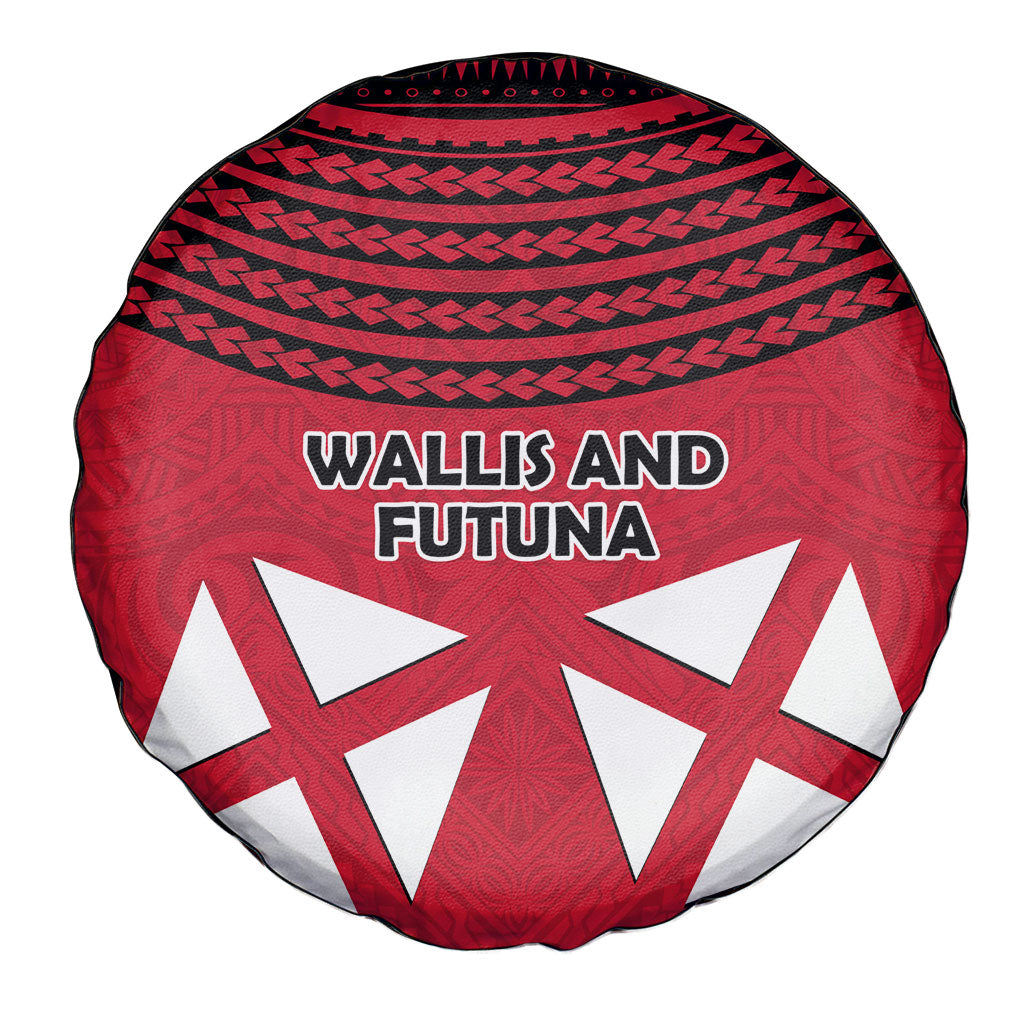 Wallis And Futuna Spare Tire Cover Polynesian Tattoo Flag Map