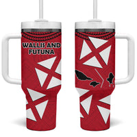 Wallis And Futuna Tumbler With Handle Polynesian Tattoo Flag Map
