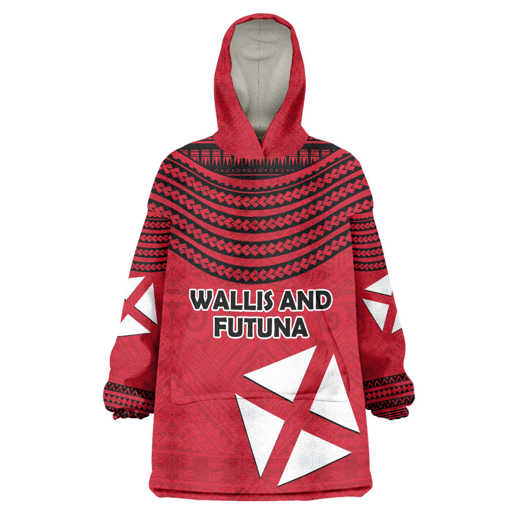 Wallis And Futuna Wearable Blanket Hoodie Polynesian Tattoo Flag Map