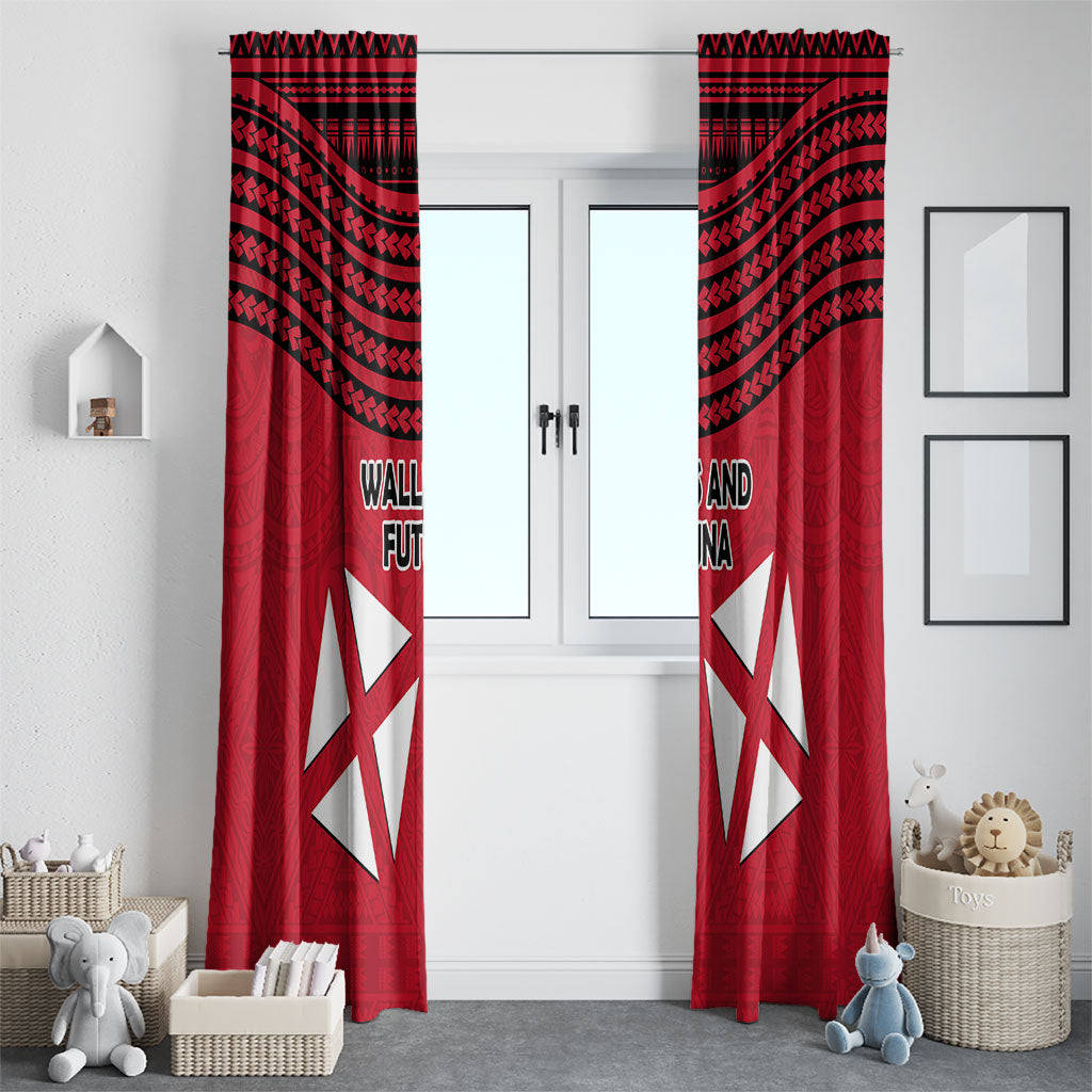 Wallis And Futuna Window Curtain Polynesian Tattoo Flag Map
