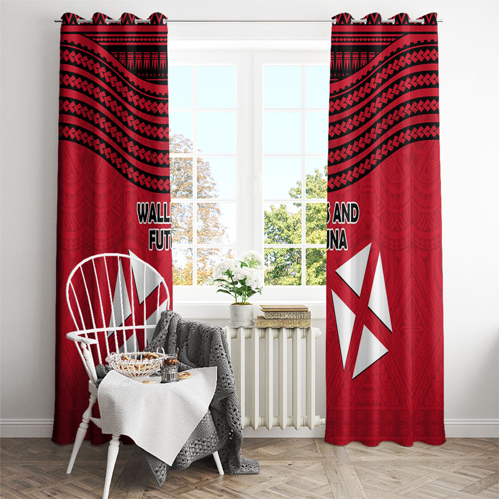 Wallis And Futuna Window Curtain Polynesian Tattoo Flag Map