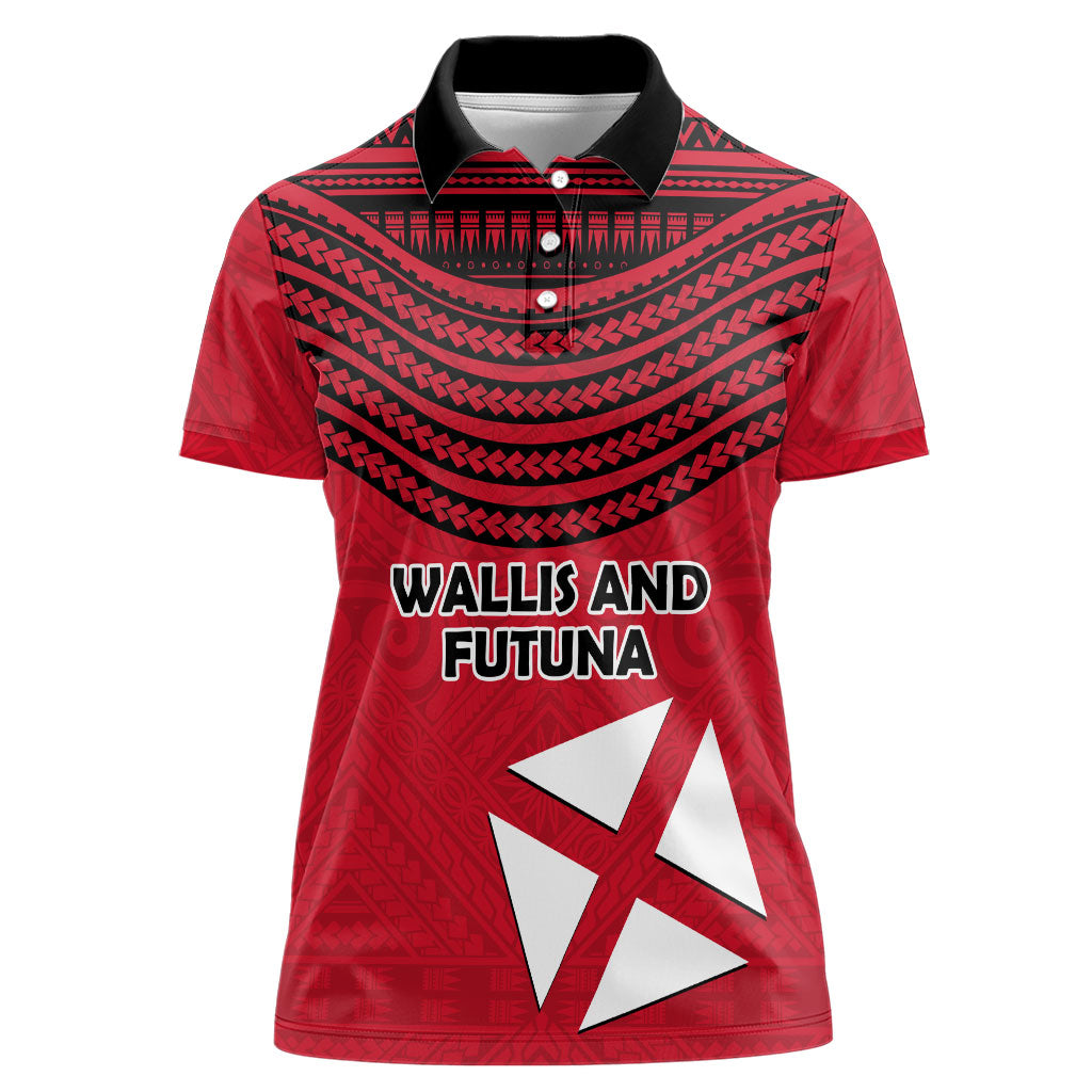 Wallis And Futuna Women Polo Shirt Polynesian Tattoo Flag Map