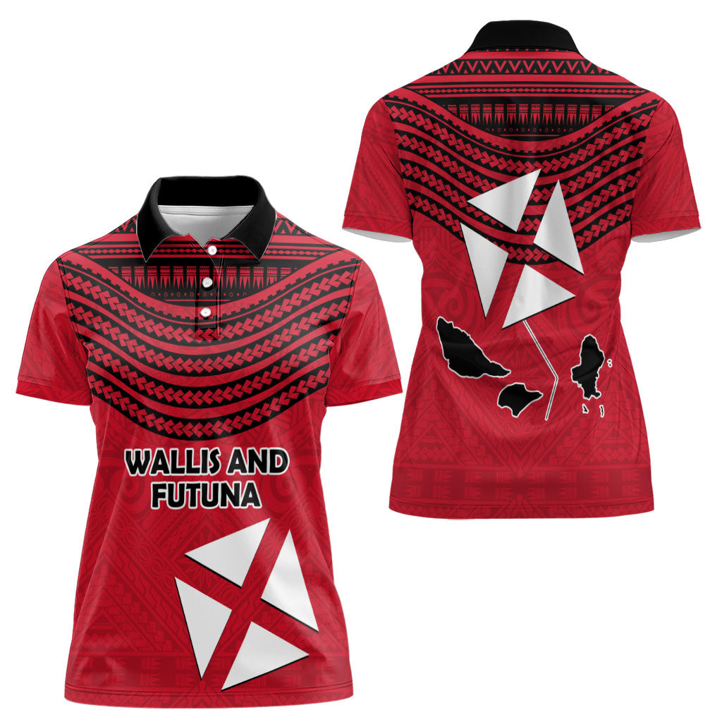 Wallis And Futuna Women Polo Shirt Polynesian Tattoo Flag Map
