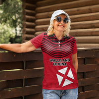 Wallis And Futuna Women Polo Shirt Polynesian Tattoo Flag Map