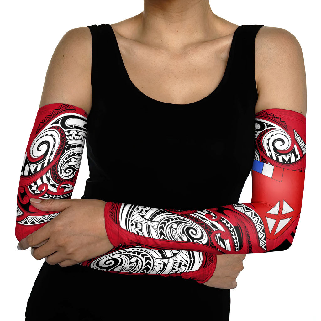 Wallis And Futuna Arm Sleeves Tribal Polynesian Tattoo Flag Motif