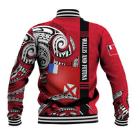Wallis And Futuna Baseball Jacket Tribal Polynesian Tattoo Flag Motif