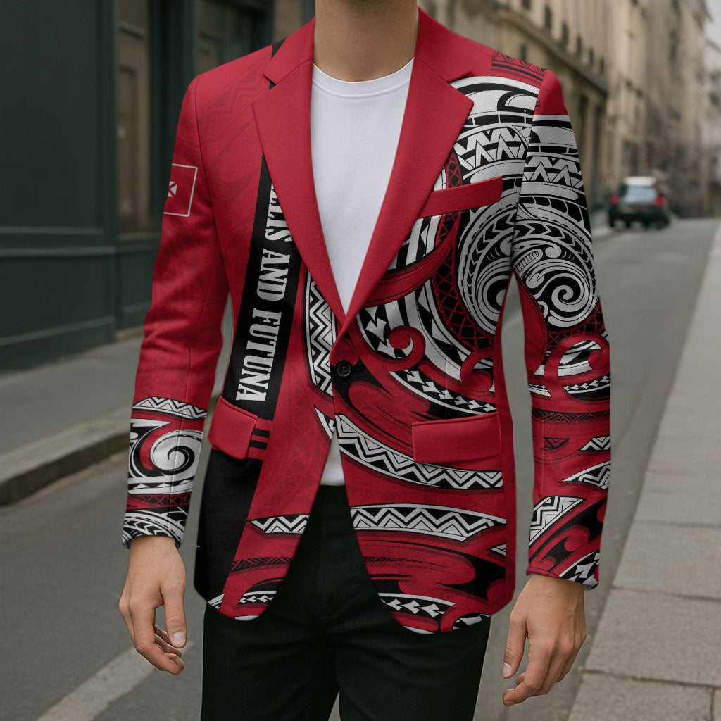 Wallis And Futuna Blazer Tribal Polynesian Tattoo Flag Motif