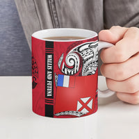 Wallis And Futuna Ceramic Mug Tribal Polynesian Tattoo Flag Motif