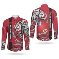 Wallis And Futuna Couples Matching Off Shoulder Short Dress and Long Sleeve Button Shirt Tribal Polynesian Tattoo Flag Motif