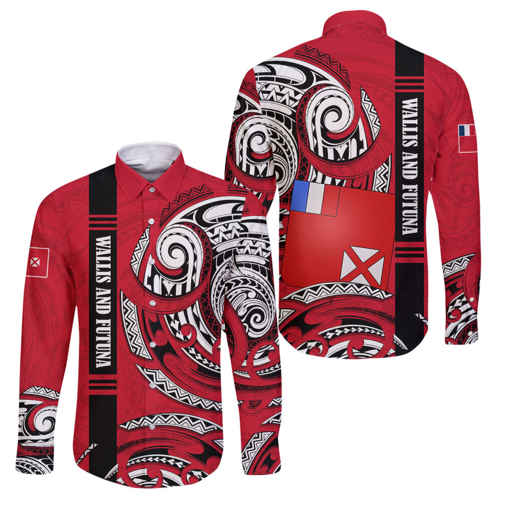 Wallis And Futuna Family Matching Mermaid Dress and Hawaiian Shirt Tribal Polynesian Tattoo Flag Motif