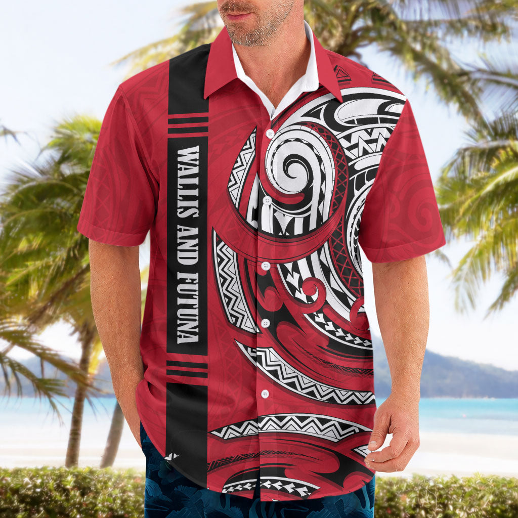 Wallis And Futuna Hawaiian Shirt Tribal Polynesian Tattoo Flag Motif