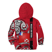 Wallis And Futuna Kid Hoodie Tribal Polynesian Tattoo Flag Motif