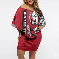 Wallis And Futuna Off Shoulder Short Dress Tribal Polynesian Tattoo Flag Motif