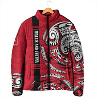 Wallis And Futuna Padded Jacket Tribal Polynesian Tattoo Flag Motif