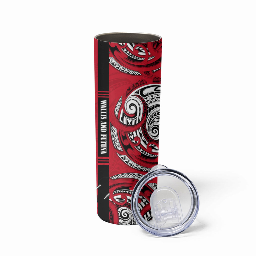 Wallis And Futuna Skinny Tumbler Tribal Polynesian Tattoo Flag Motif