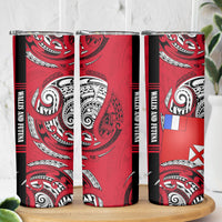 Wallis And Futuna Skinny Tumbler Tribal Polynesian Tattoo Flag Motif