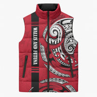 Wallis And Futuna Sleeveless Puffer Jacket Tribal Polynesian Tattoo Flag Motif